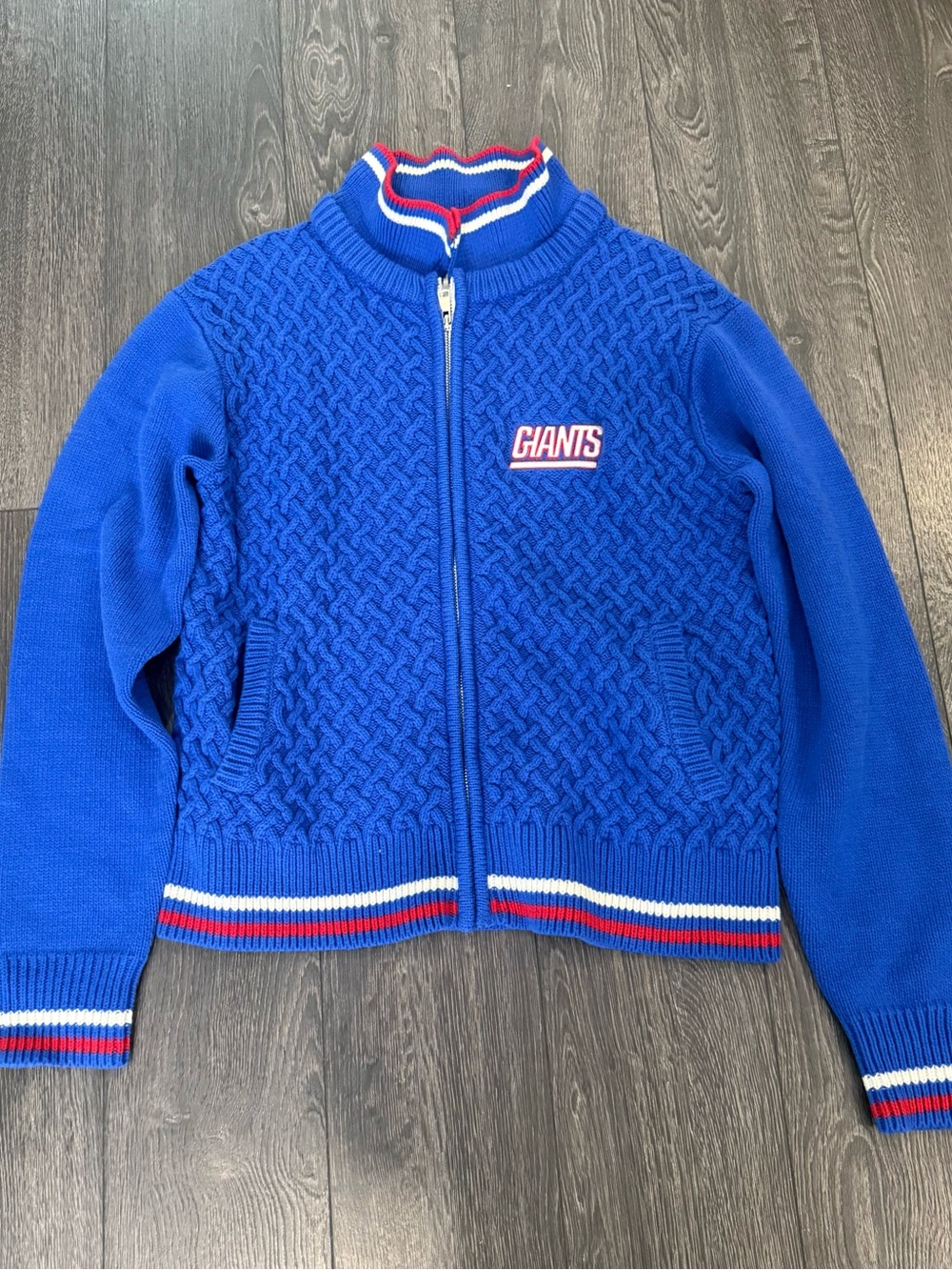Terez  Blue Knit Zip Giants Sweater